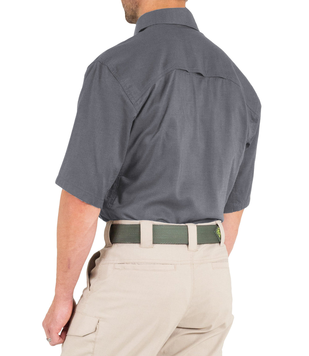 Side of Men's V2 Tactical Short Sleeve Shirt in Wolf Grey |color_wolf grey