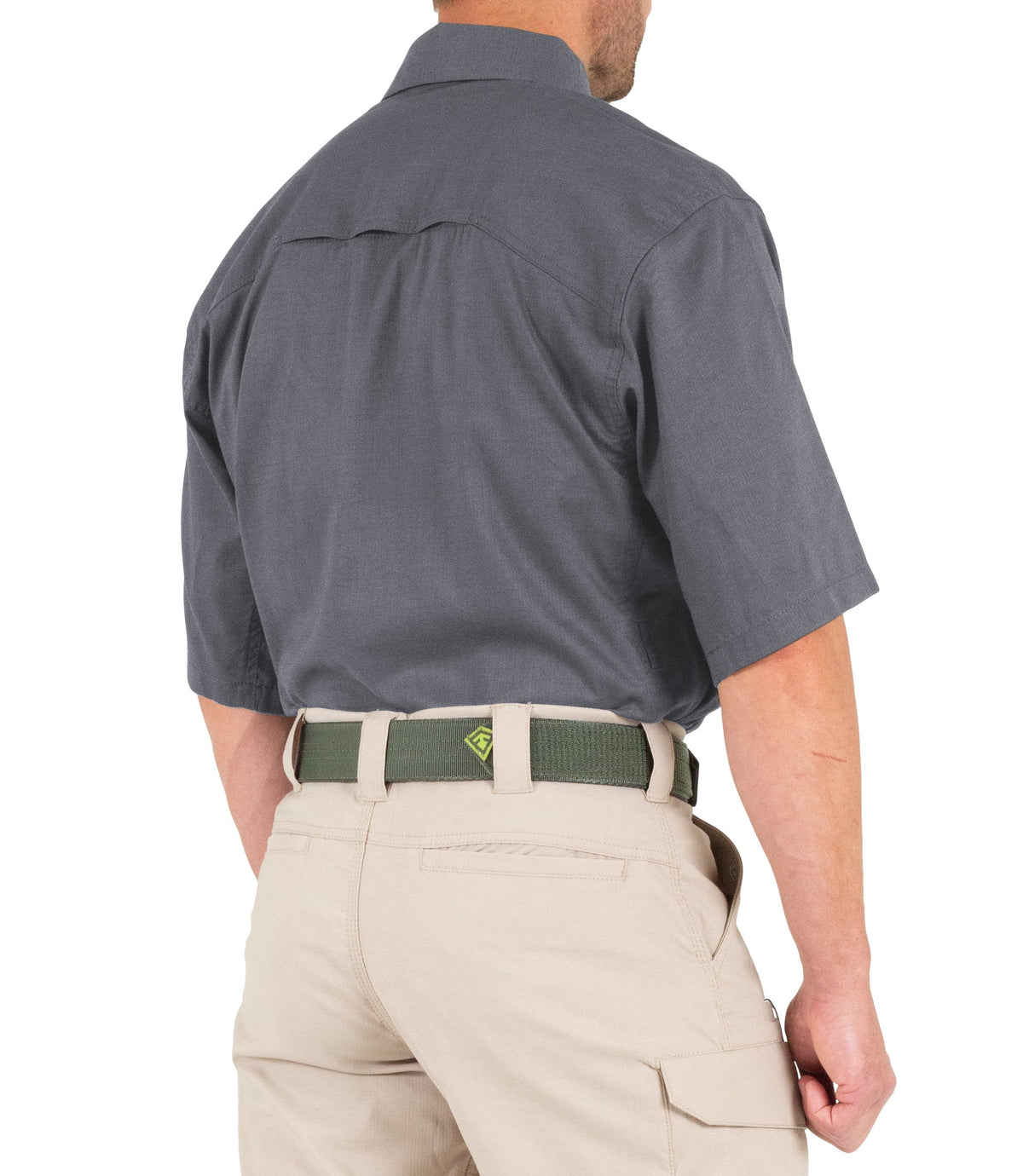 Side of Men's V2 Tactical Short Sleeve Shirt in Wolf Grey |color_wolf grey