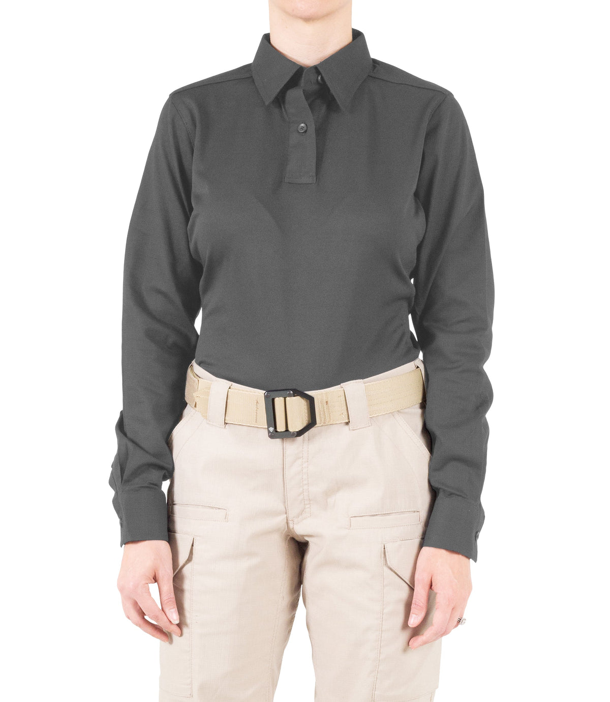 Front of Women's V2 Pro Performance Shirt in Wolf Grey |color_wolf grey