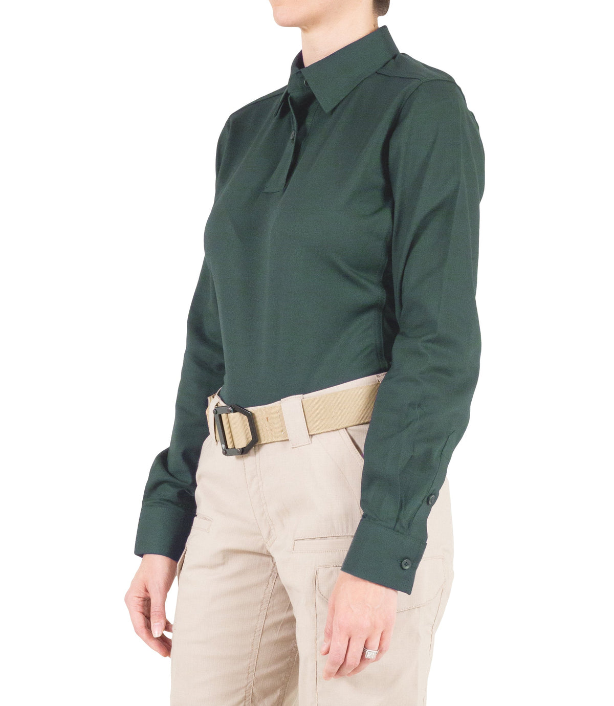 Side of Women's V2 Pro Performance Shirt in Spruce Green |color_spruce green
