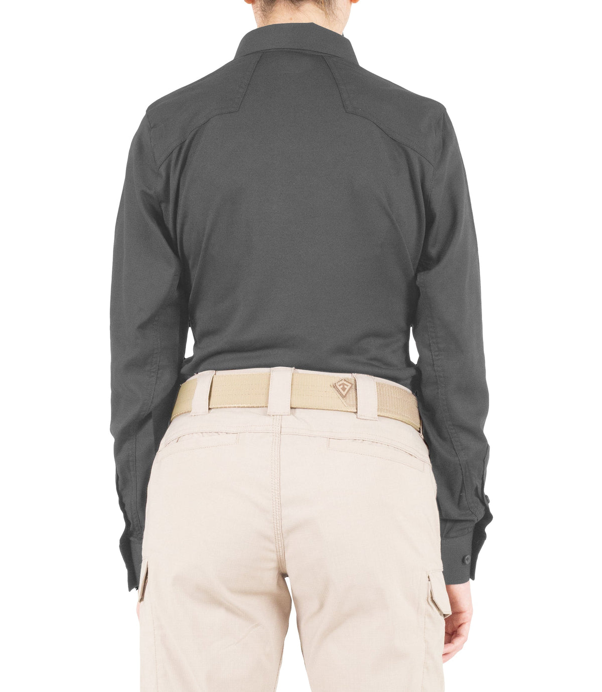 Back of Women's V2 Pro Performance Shirt in Wolf Grey |color_wolf grey