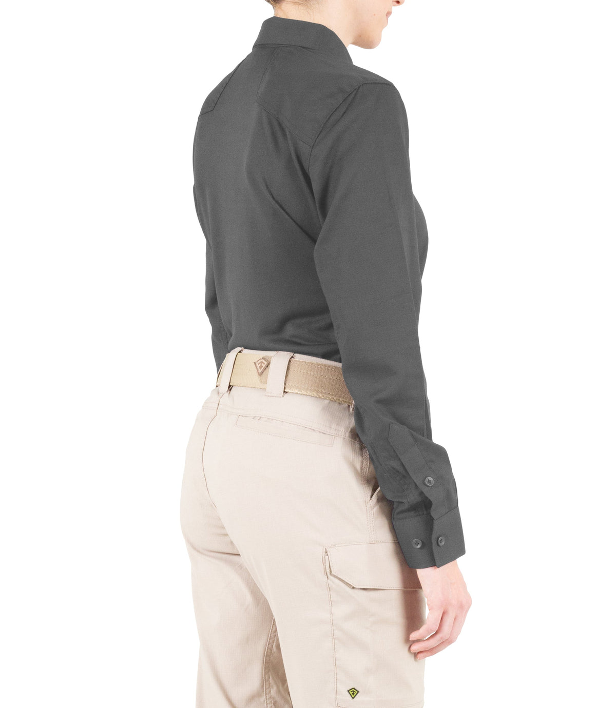 Side of Women's V2 Pro Performance Shirt in Wolf Grey |color_wolf grey
