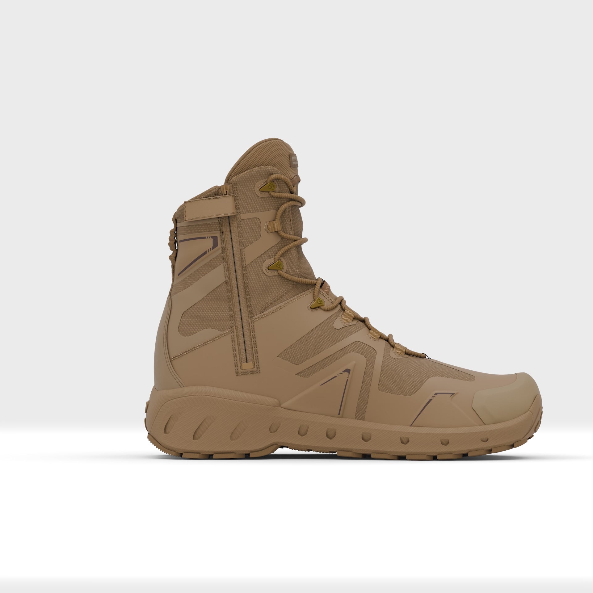 360 video of 8 inch side-zip boot in color coyote |color_coyote
