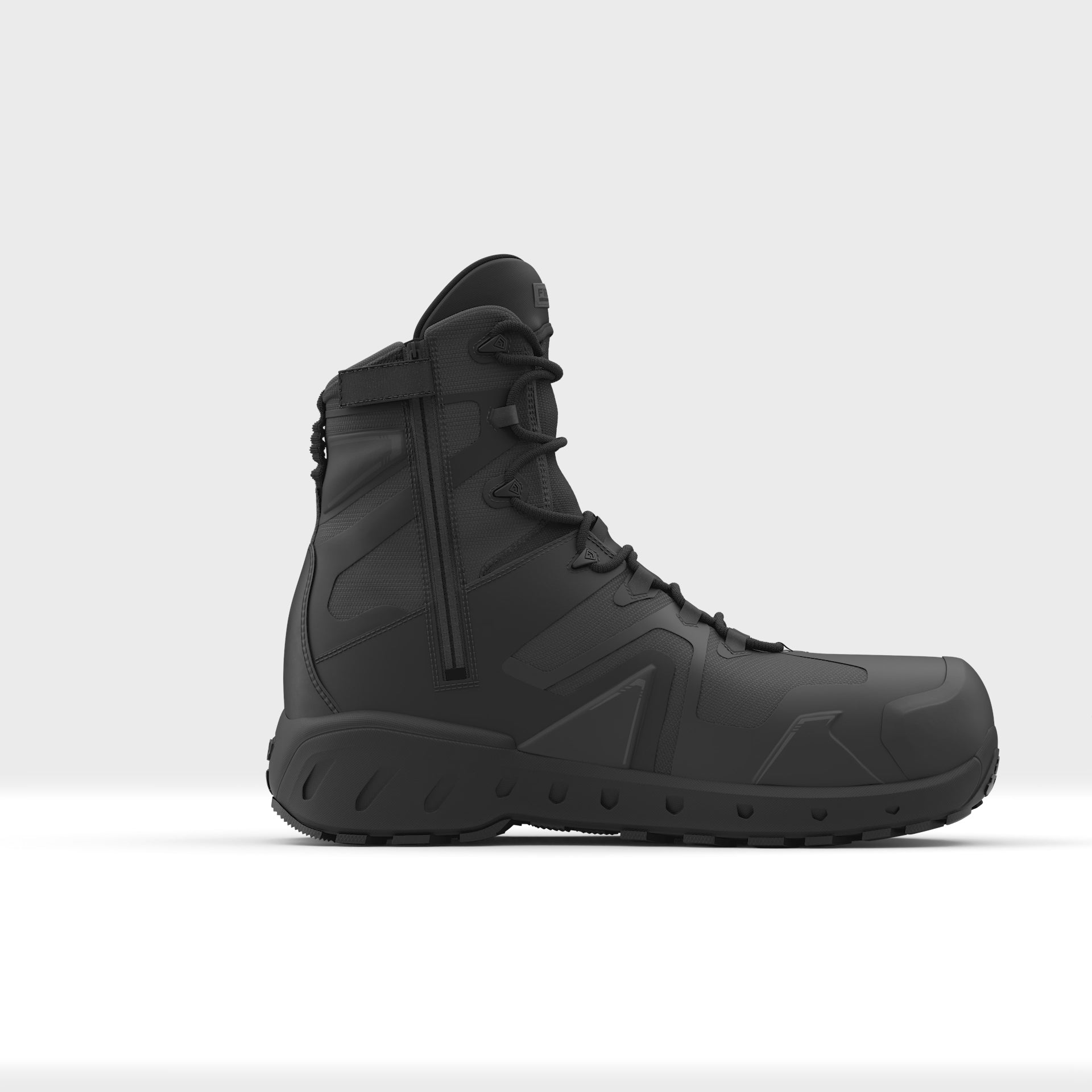 360 video of Men's 8" AERO-TAC Safety Toe Side-Zip Boot in color black |color_black
