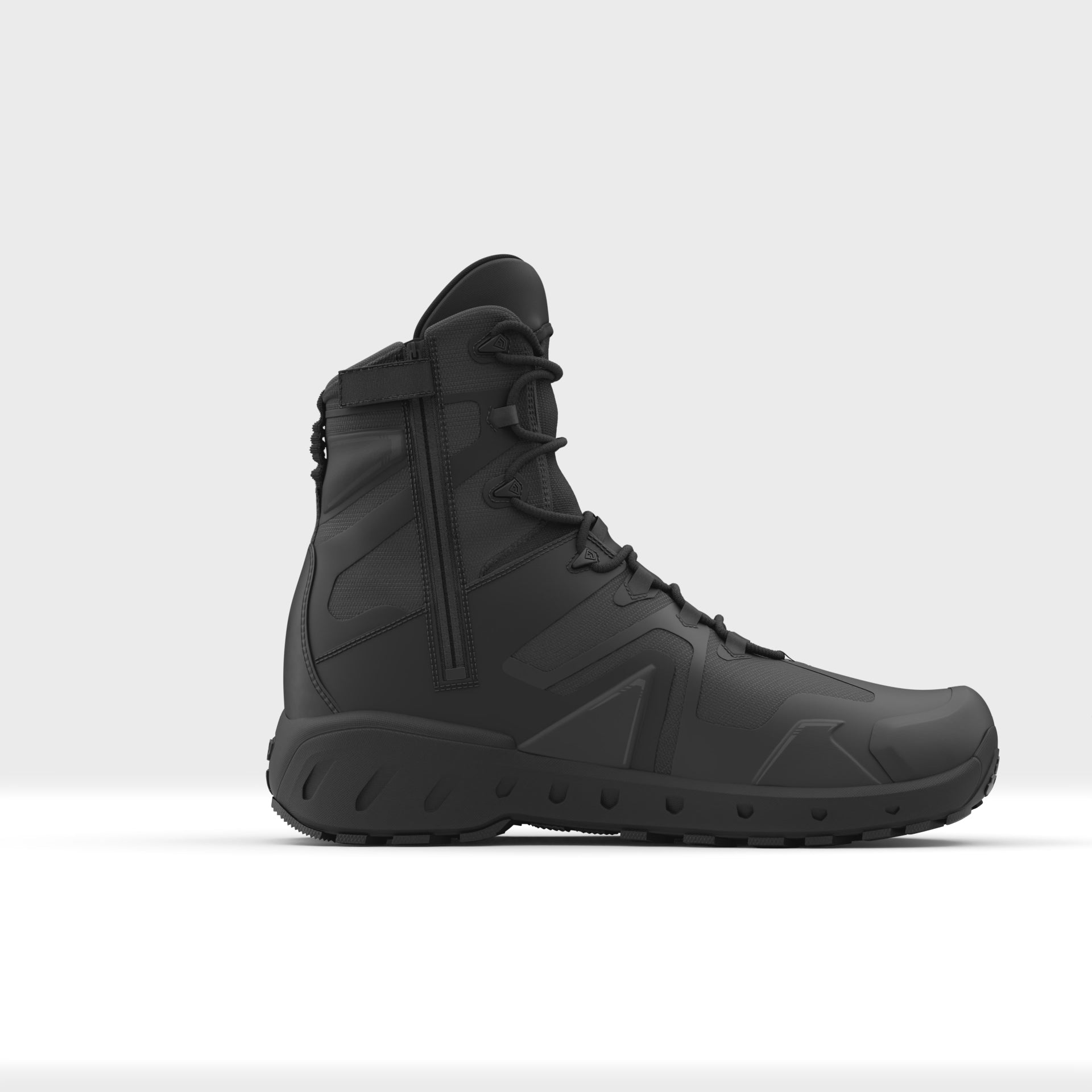 360 video of Men's Aero-Tac 8 inch Size Zip Boot in color Black |color_black