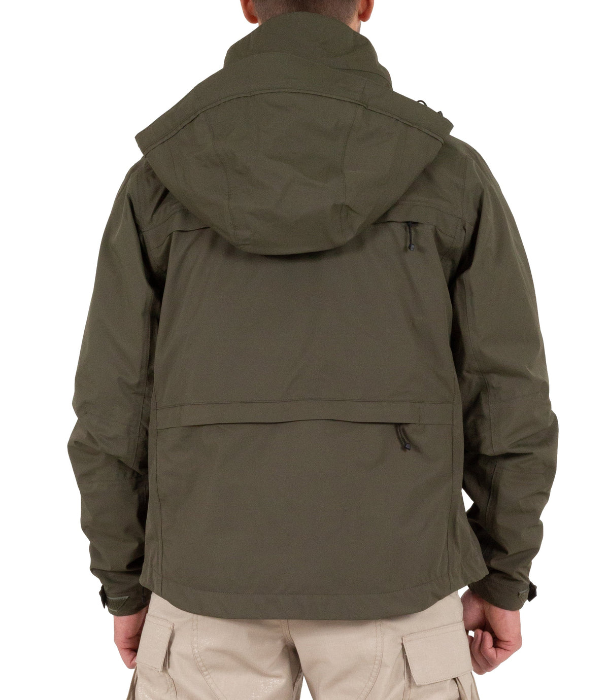 Back of Mens Tactix System Jacket in OD Green |color_od green