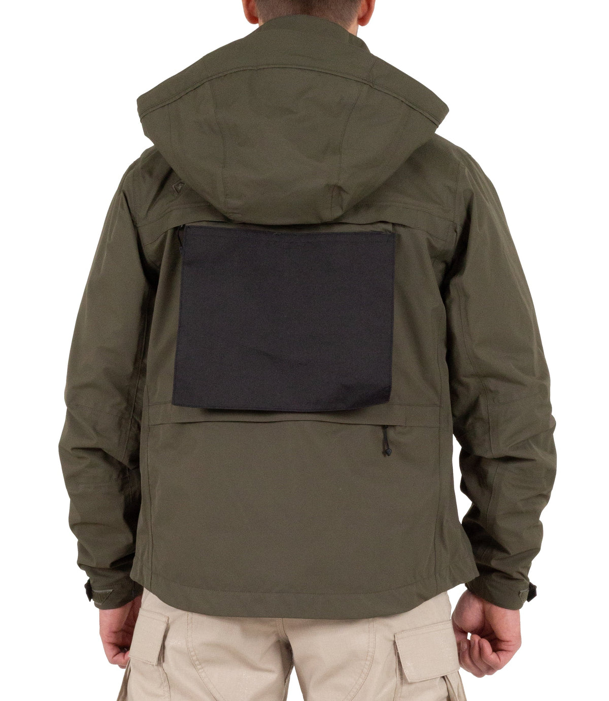Back Pullout Panel of Mens Tactix System Jacket in OD Green |color_od green