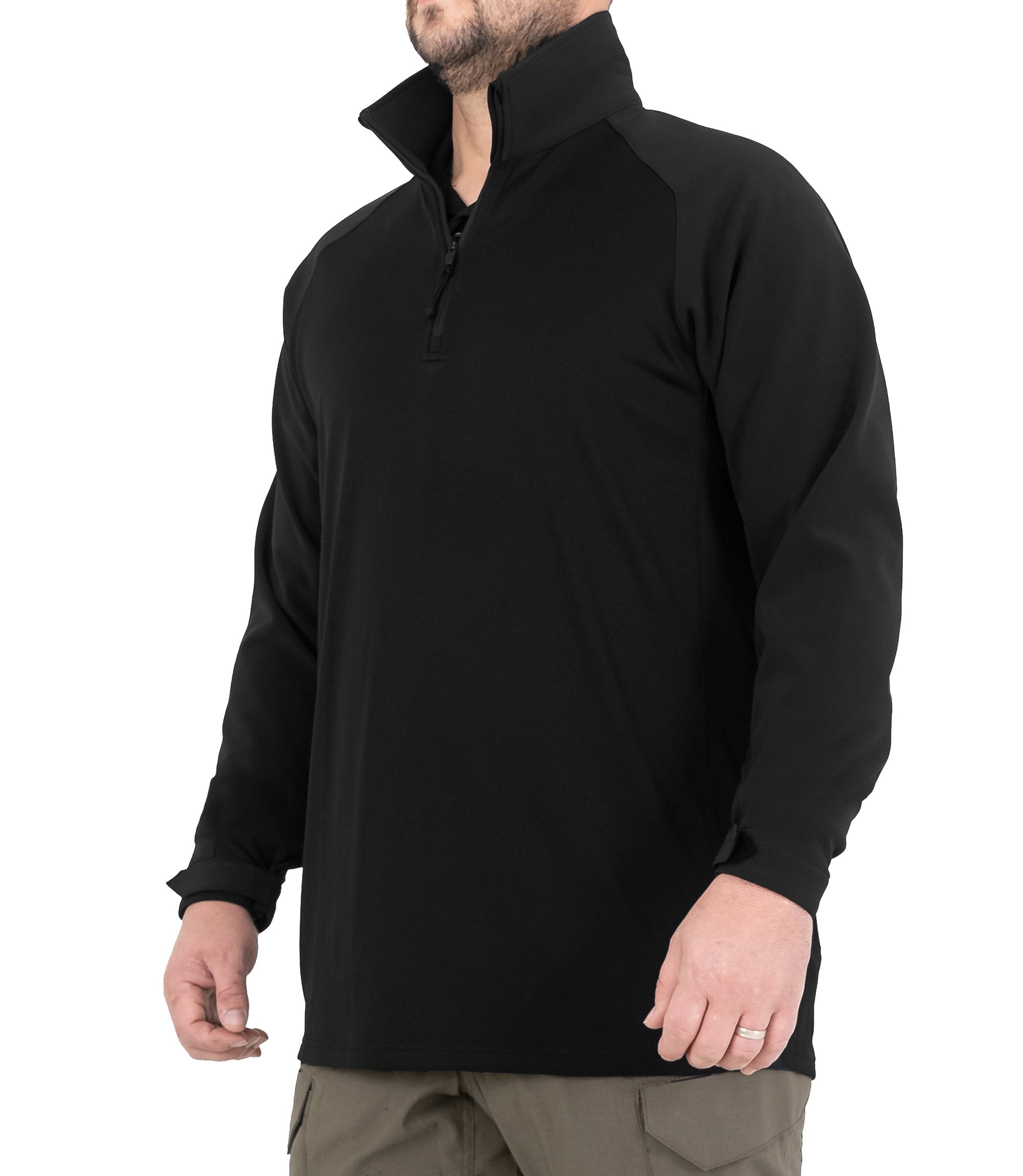 Side of Men's Pro Duty Pullover in Black |color_black