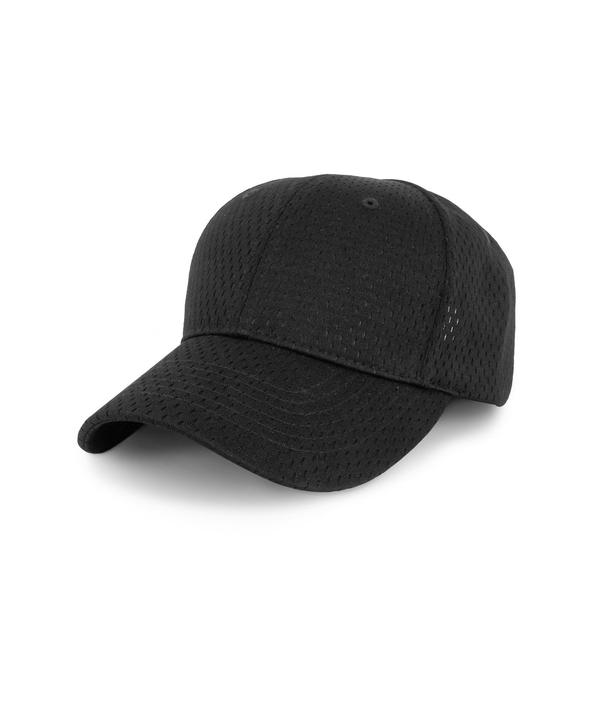 Front of Mesh Hat in Black|color_black