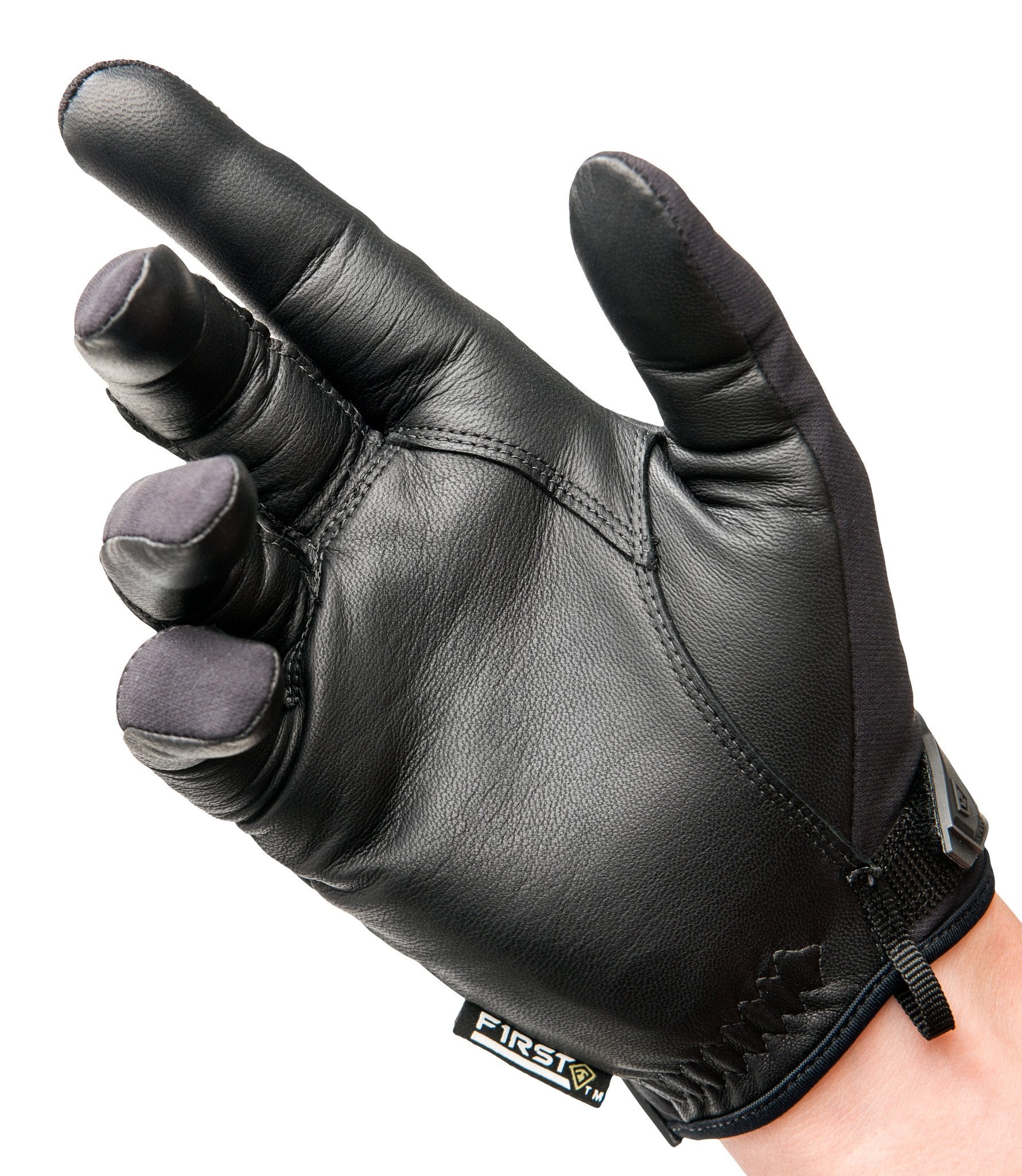 Fingertips of Women’s Medium Duty Padded Glove in Black