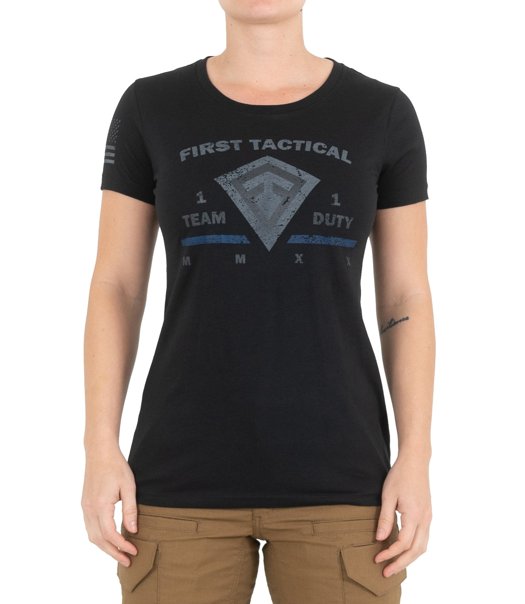 Front of Women's TBL Team Duty T-Shirt in Black