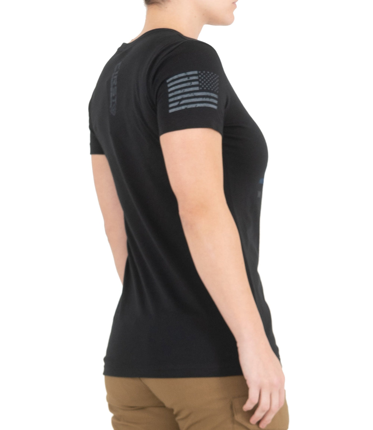 Side of Women's TBL Team Duty T-Shirt in Black
