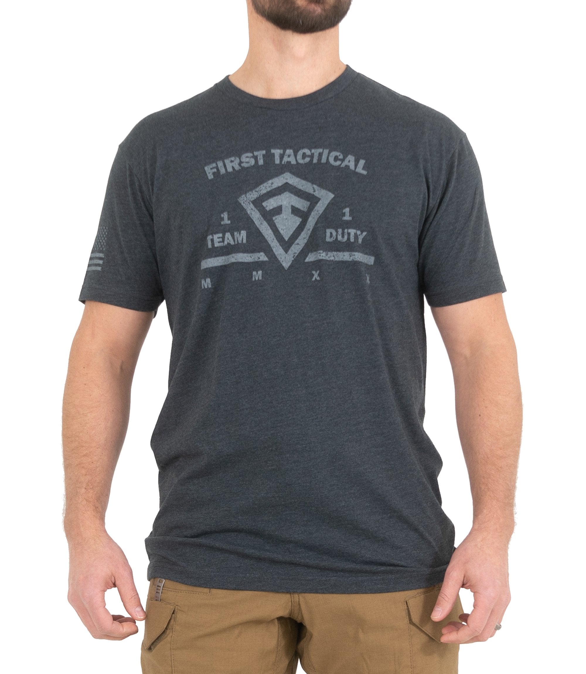 Front of Tonal Team Duty T-Shirt in Asphalt