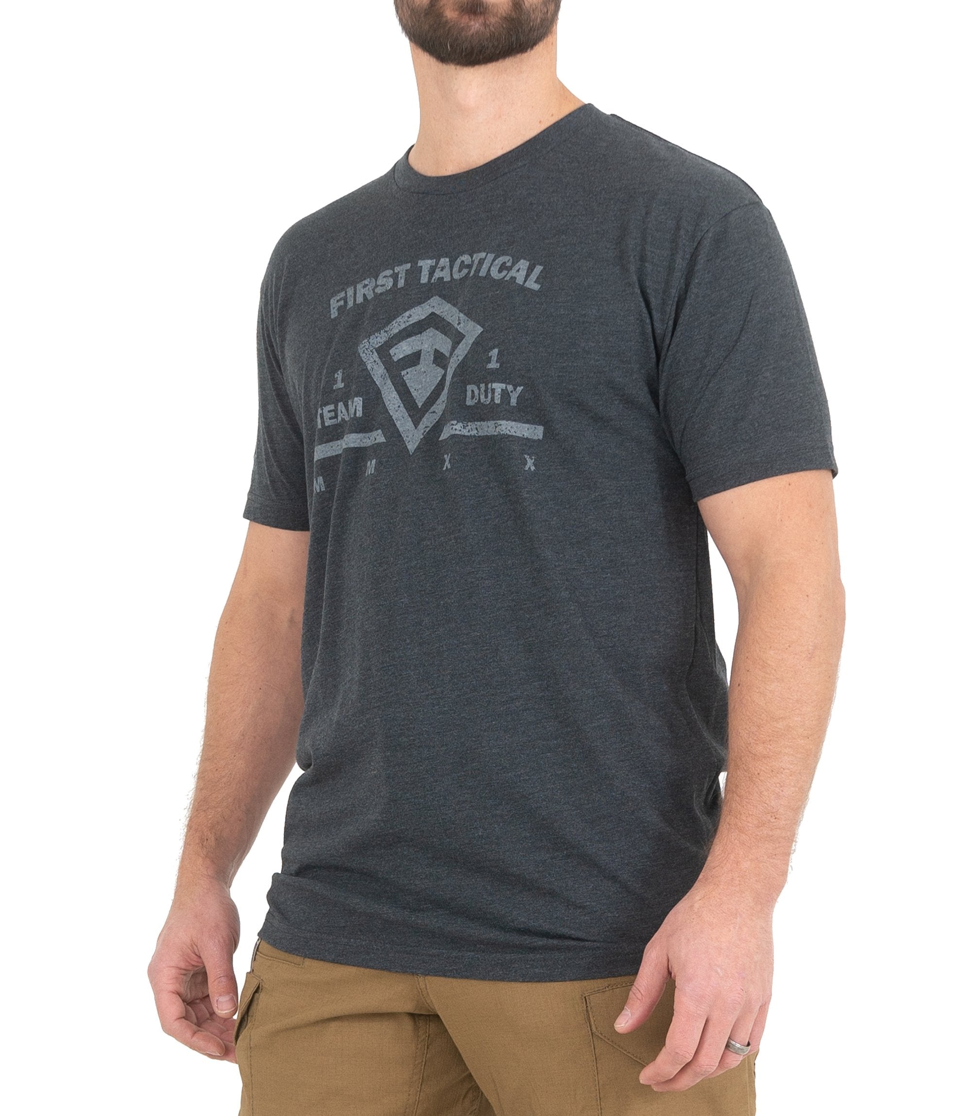 Side of Tonal Team Duty T-Shirt in Asphalt