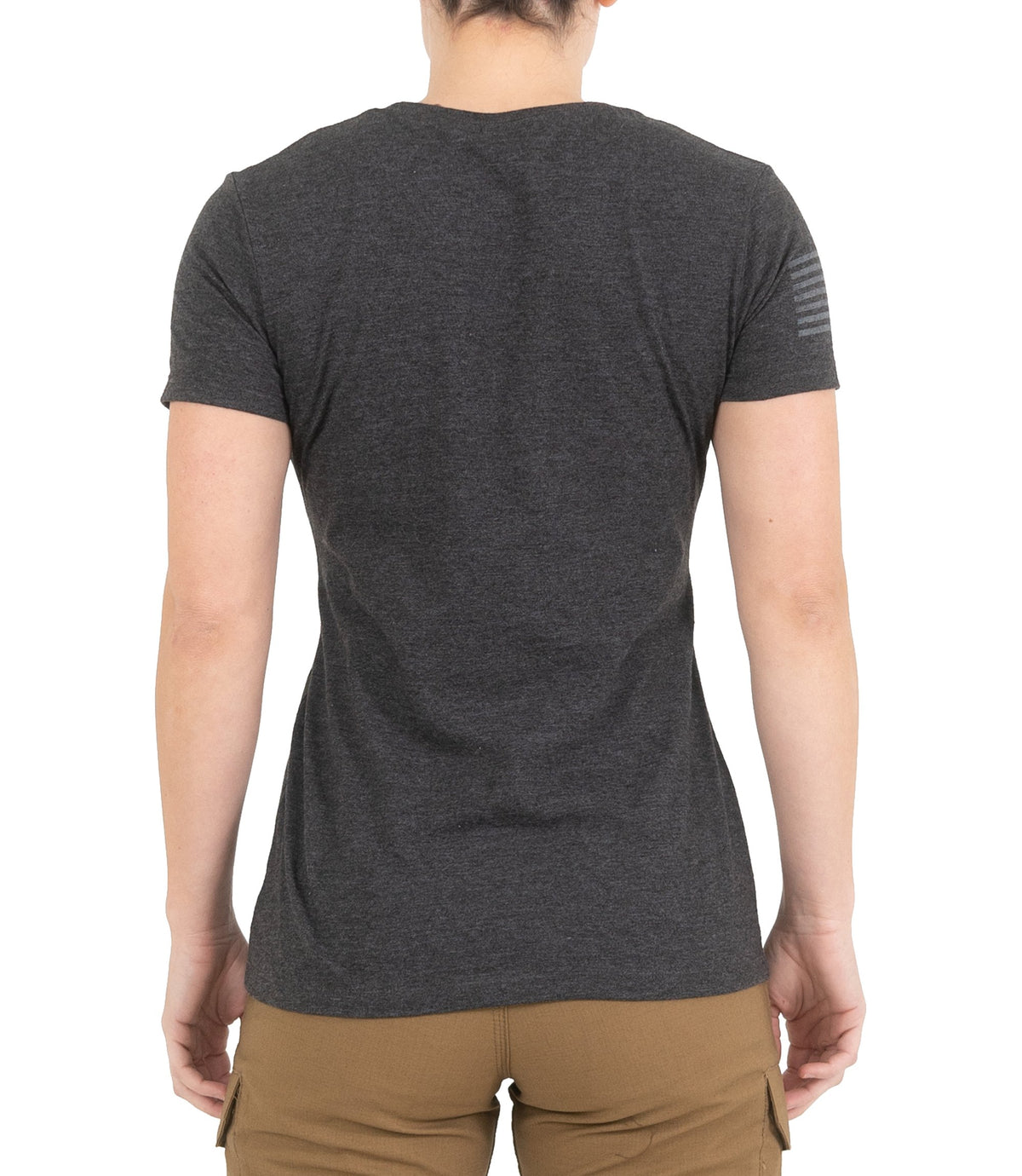 Back of Women's Operator Approved T-Shirt in Charcoal Heather