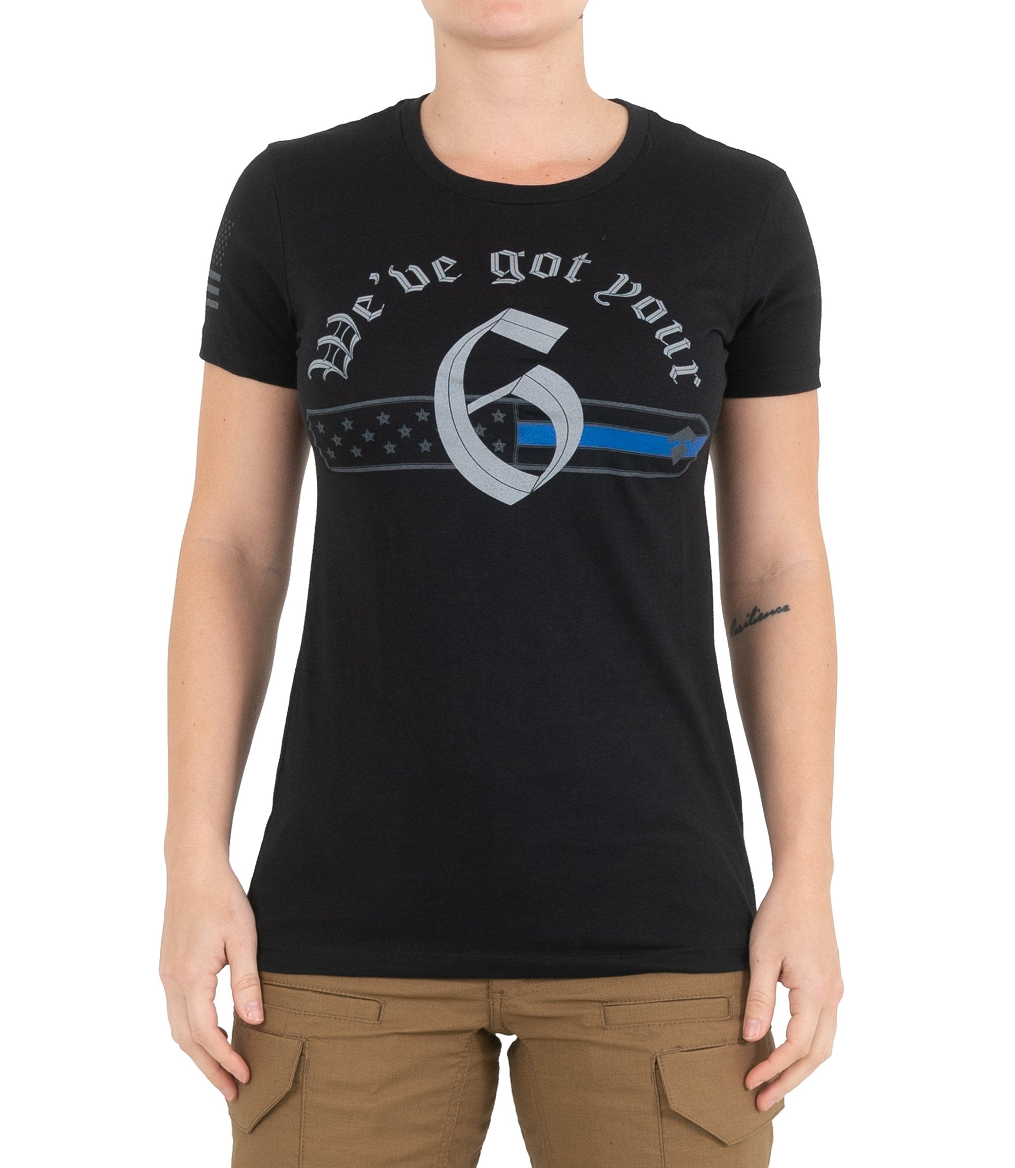 Front of Women's TBL 6 T-Shirt in Black