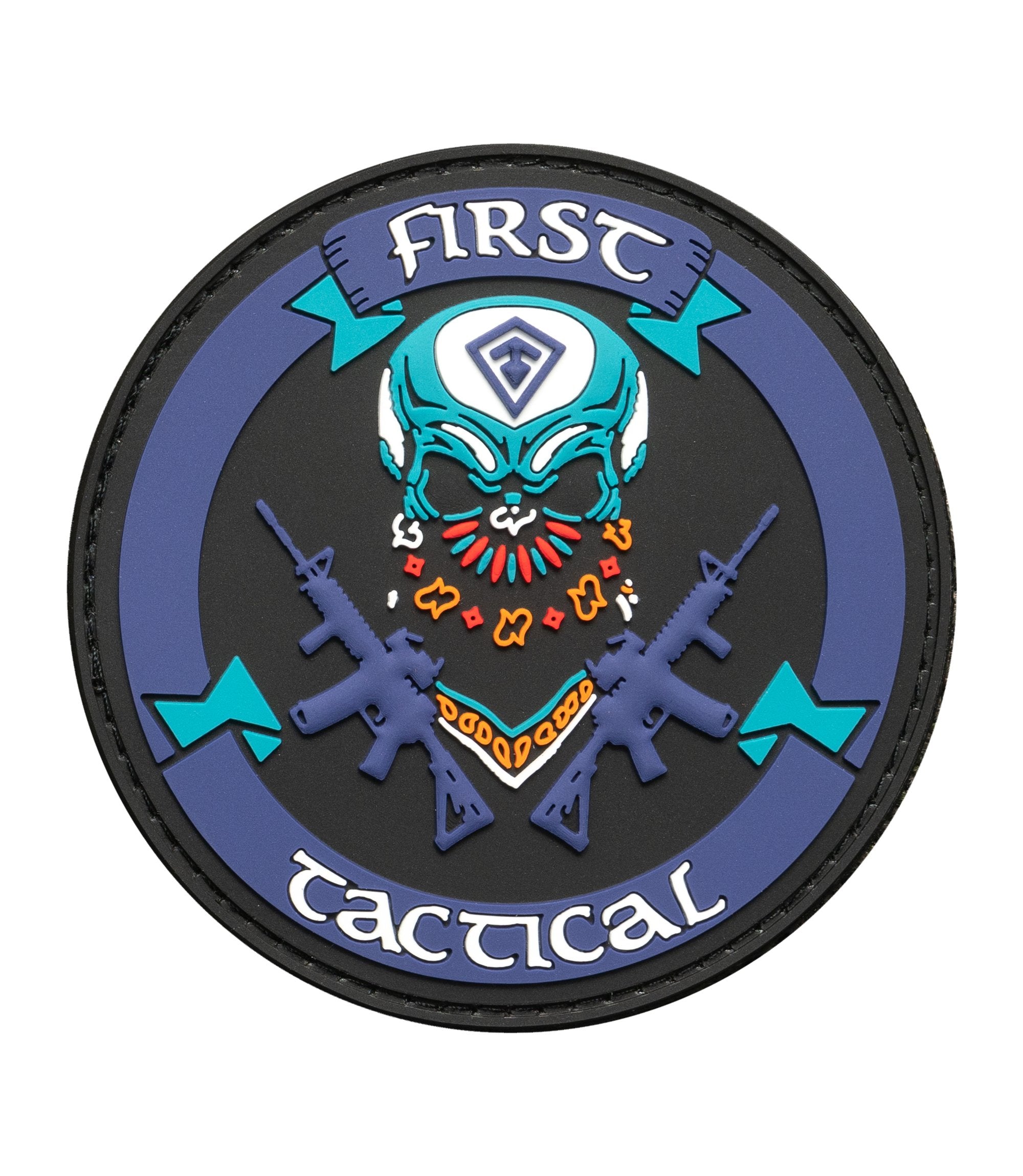 Front of Skull Bandana Patch in Multi