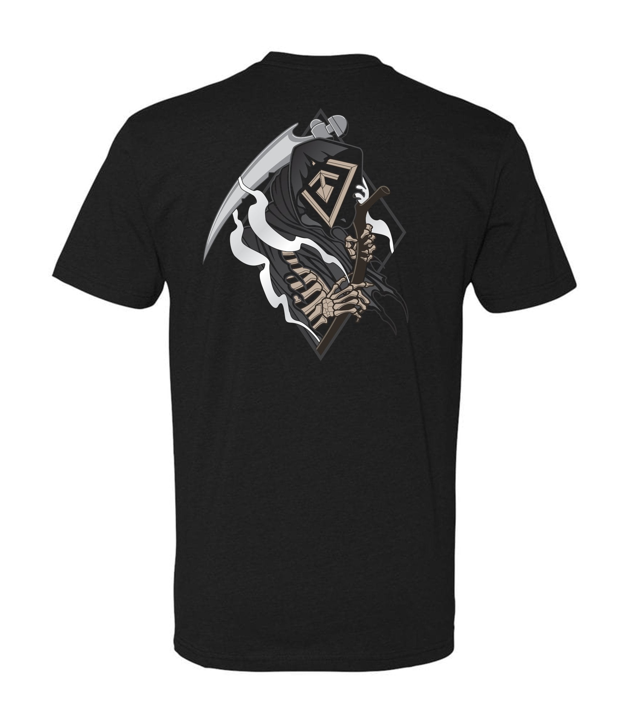 Back of FT Grim T-Shirt in Black