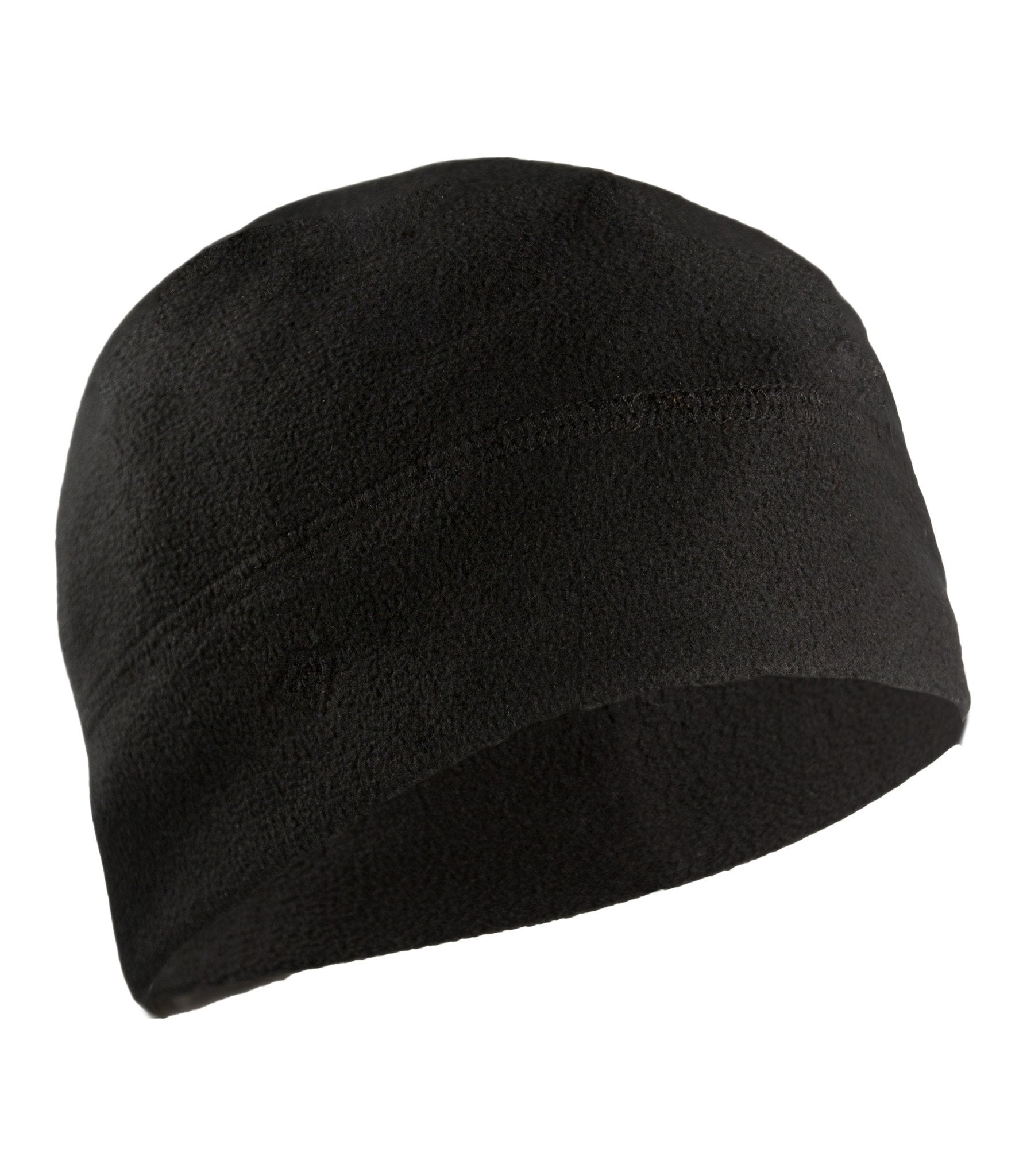Front of Fleece Beanie in Black